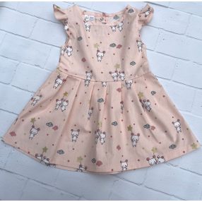 Nyári kislány pamutvászon ruha, Kisegerek lufival