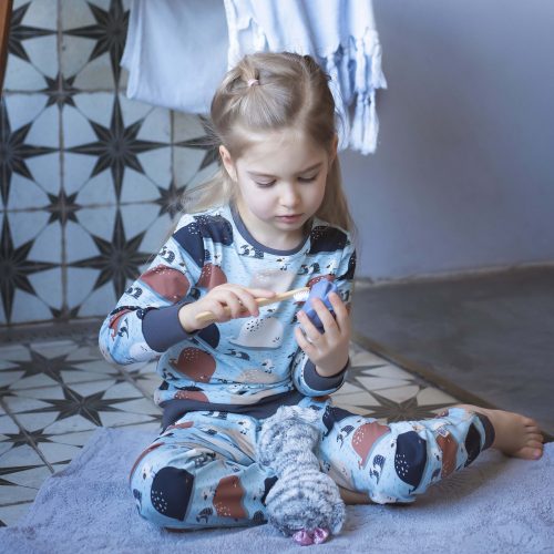 Gyerek tavaszi-nyári 3 részes pizsama szett - Bálnák és sirályok