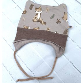   Téli bélelt babasapka (huncutsapka), Vuk a kisróka-sötétbarna